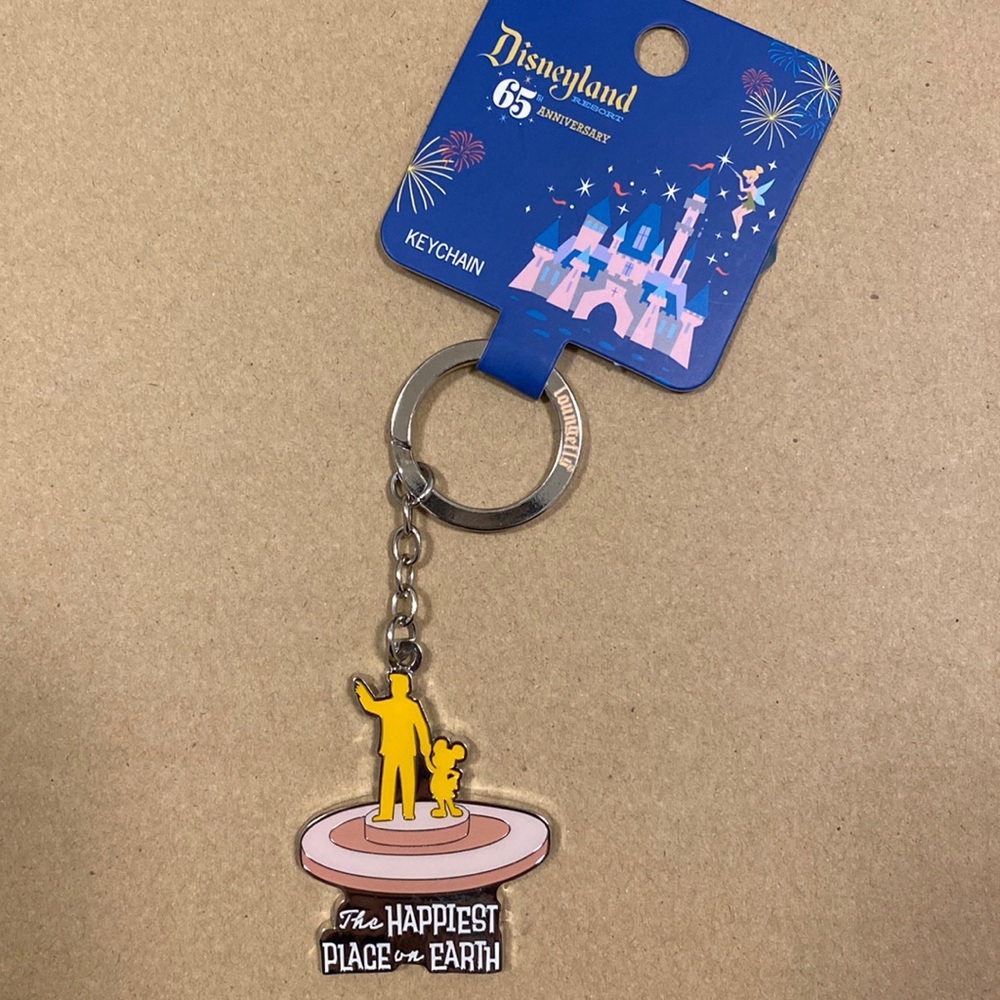 Walt Disney and Mickey Mouse Disneyland 65th Anniversary Keychain